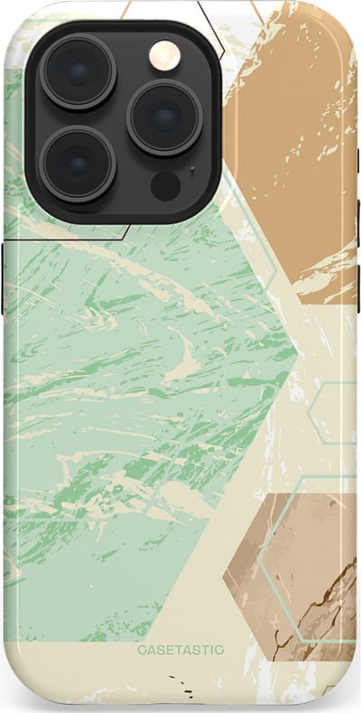 Casetastic hoesje geschikt voor Apple iPhone 15 Pro - MagSafe - Dubbellaagse bescherming - Vlaklicht - Fashion Case - Crème Mintgroen Wit Lichtgrijs