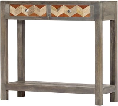 Wandtafel - Bijzettafel Haltafel - Interieur Decoratie - Massief Mangohout - 86x30x76 cm - Grijs