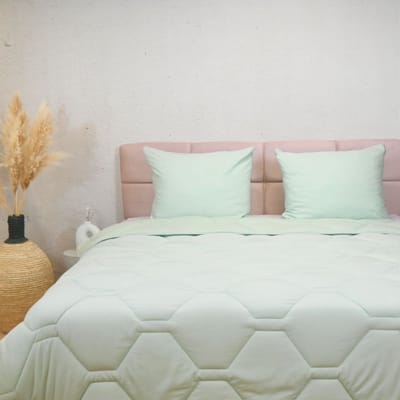 HappyBed Dekbed zonder overtrek 140x200 - Wasbaar Dekbed - Bedrukt dekbed zonder hoes - Hoesloos Dekbed - Eenpersoonsdekbed - Light Green