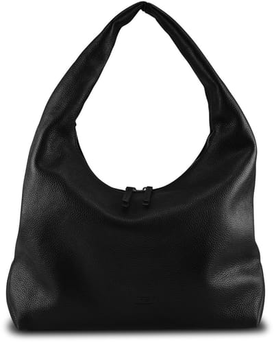 JOST Leren Schoudertas Vika Hobo Bag Black Zwart