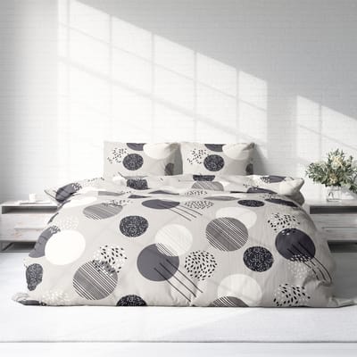 Dekbedovertrek 100% Katoen Premium - 200 x 200(220)cm - Tweepersoons - Bollen Beige