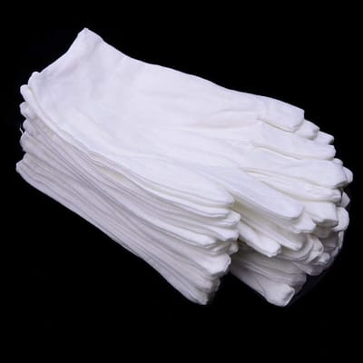 Dailygoods- Katoenen Handschoenen 12 Paar - Eczeem Handschoenen - Vochtinbrengende Handschoenen - Medische Handschoenen - Katoenen Handschoenen Wit - Licht Elastisch 20,3 cm - Hydrohandschoenen