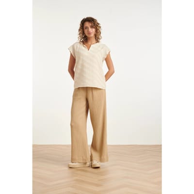 Smashed Lemon V-hals top met diagonale print |