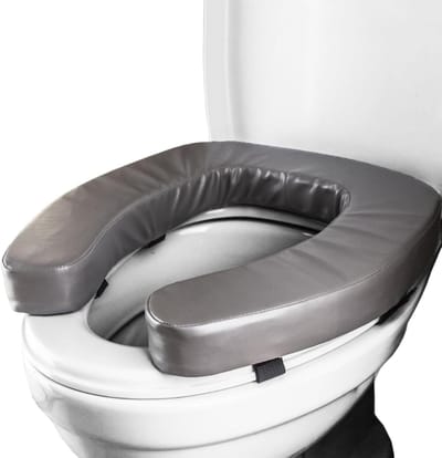Toiletbril verhoger - Zitverhoger badkamer - Veilige ondersteuning - Antislip design - 41 x 39 cm - Grijs