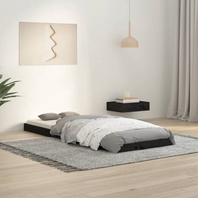 Vloerbed – Laag Bedframe – Minimalistisch Design – Stevig en Comfortabel – Geschikt voor Elke Slaapkamer - Zwart