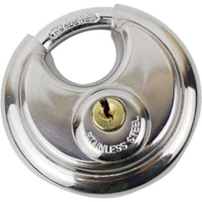 Cadenas Discus en Acier Inoxydable Haute Précision Résistant à la Corrosion avec Clé pour Entrepôts Garages gray