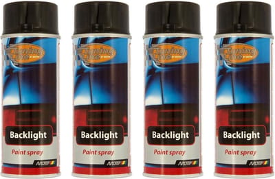 Voordeelverpakking: MoTip Backlight Transparant Spray Spuitbus Zwart 400ml - 4 stuks
