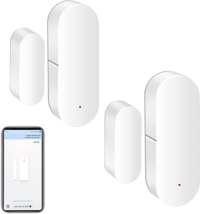 Intelligente Wi-Fi sensor voor deuren en ramen: slimme melders, app notificaties, huisbeveiliging, compatibel met Alexa en Google Assistant, eenvoudig te installeren en betrouwbaar