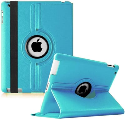Draaibaar Hoesje 360 Rotating Multi stand Case - Geschikt voor: Apple iPad 4 9.7 (2012) inch - licht blauw