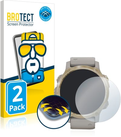 BROTECT - Screenprotector voor Garmin Descent MK2s - Folie Beschermfolie transparant volledig dekking - 2 Stuks