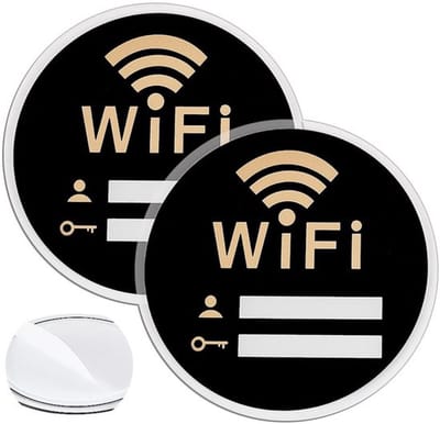 Allecto - Wifi Wachtwoordbord - Zelfklevend - Decoratief - Ronde