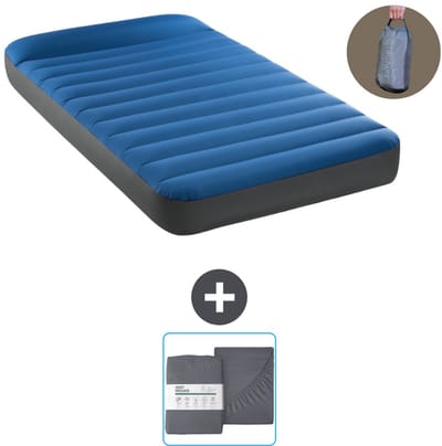 Intex Luchtbed - 1-Persoons - 99 x 191 x 22 cm - Blauw - Inclusief pomp en Hoeslaken