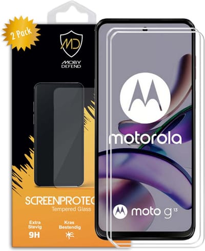 2-Pack MobyDefend Screenprotectors - Geschikt voor Motorola Moto G13 / G23 / G53 - Case-Friendly Screensaver - Gehard Glas