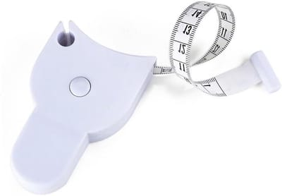 Intrekbaar Meetlint - Lichaamsmeetlint Fitness Tape - Voortgang Bijhouden - Zelfmetende Vergrendeling - 150 cm - Wit