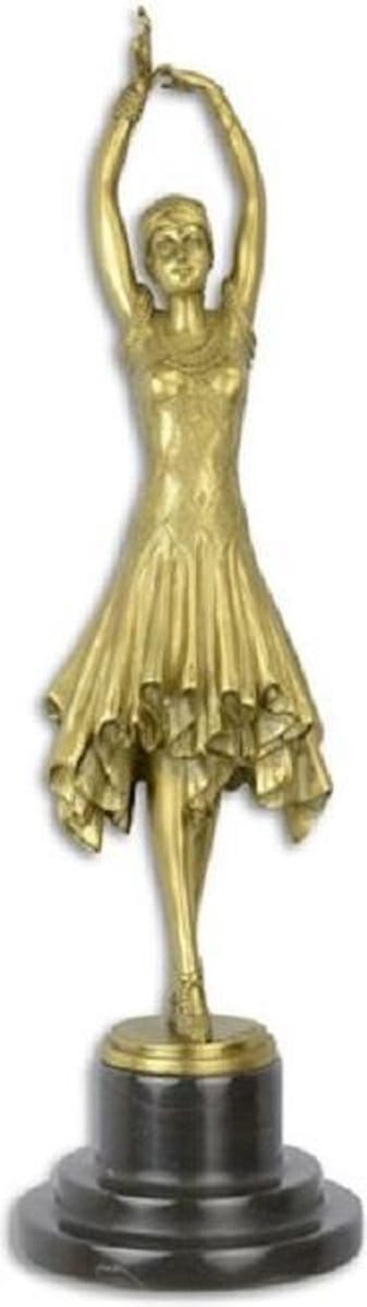 Beeld - Gepolijst bronzen sculptuur - Miss Kita, de dansende vrouw - 44,6 cm hoog