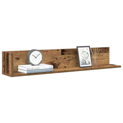 vidaXL - Wandschappen - 2 - st - 100x16,5x16,5 - cm - bewerkt - hout - oud - houtkleurig