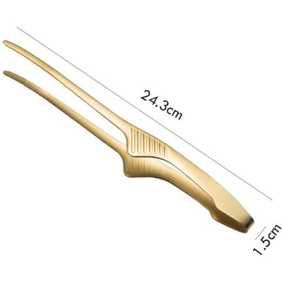 BBQ-voedseltangen Barbecueclips Roestvrij staal Keukenaccessoires Koken Buiten Grillen Antiaanbakbiefstuk Klem Bakgereedschap beige