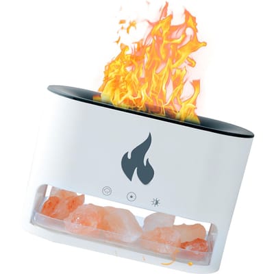 250ml Aromatherapie Essentiële Olie Diffuser Type C USB-Powered Automatische Uitschakeling Nachtlampje 4 Kleuren Vlam Zoutlamp Diffuser