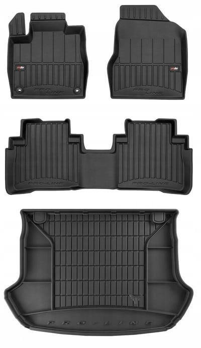 FROGUM PROLINE 3D Set - Rubberen Automatten + Kofferbakmat - Geschikt voor NISSAN Murano Z51 (2008-2014) - Zwart