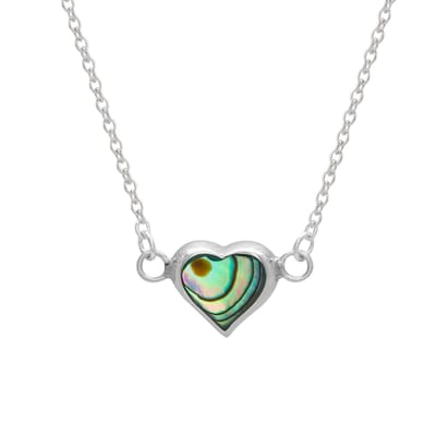 WeLoveSilver - zilveren ketting - hartvormige abalone hanger - 925 zilver