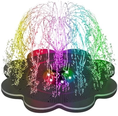 Zonne Fontein - Waterpomp Tuin - Decoratie Vijver - Kleurrijke LED - 7 Sproeiers - Multicolor