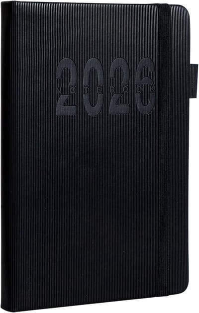 Schoolagenda 2026 - Notitieboek Planner - Dagelijkse Planning - Makkelijk Schrijfoppervlak - A5 - Zwart