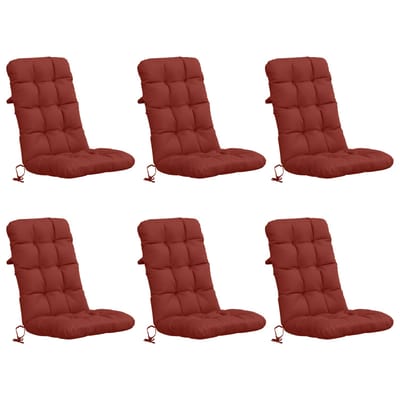 vidaXL - 6-delige - hoogrugkussen - VIANEN - 6 - pcs - 100% - Polyester - Rood