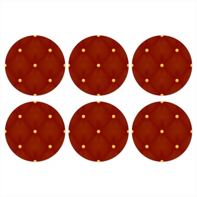 Onderzetters voor glazen - Rond - Patronen - Kerst - Goud - Stippen - 10x10 cm - Glasonderzetters - 6 stuks - Tafeldecoratie Kerstmis - Kerstdecoratie tafel - Tafelversiering