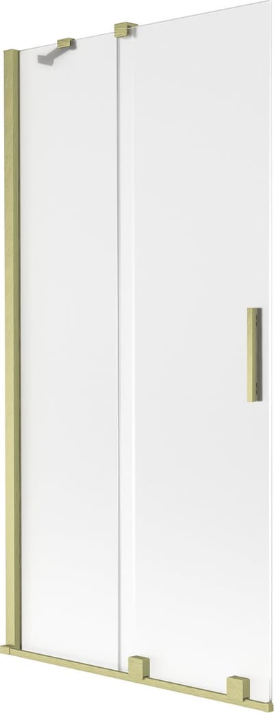 Mexen Velar badwand 2-delig schuifbaar 90 x 150 cm, mat, goud geborsteld - 896-090-000-31-55
