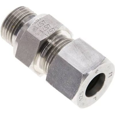 12S & M18x1.5 RVS Rechte Snijringkoppeling Buitendraad 630bar FKM ISO 8434-1