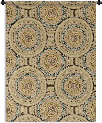 Wandkleed - Wanddoek - Cirkels - Patronen - Zuid-Amerika - 150x200 cm - Wandtapijt