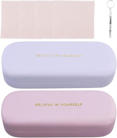Brillenhoes Set - Zonnebril Opbergers - Veilig Vervoer - Krasbestendig Materiaal - 18 x 7 x 4 cm - Paars Roze