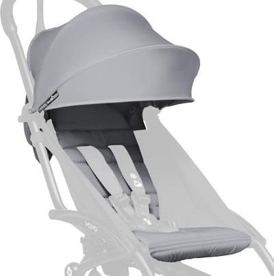 Kinderwagen Textielset - Zitje en Kap - Comfortabel Reizen - Verstelbaar met Rits - 435 x 62 cm - Grijs