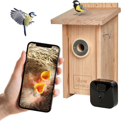 AMA® Vogelhuisje met Camera - Vogelvoederhuisje - Vogelhuisje - Blauw - ‎22cm x 22cm x 38cm