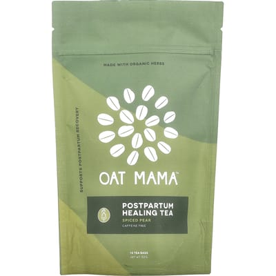 Oat Mama, postpartum healing tea, spicy pear, caffeine-free, 14 tea bags, 32g beige