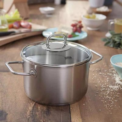 Fissler Viseo Kookpan – 20 cm – Met Glasdeksel – RVS – Geschikt voor Alle Warmtebronnen inclusief Inductie