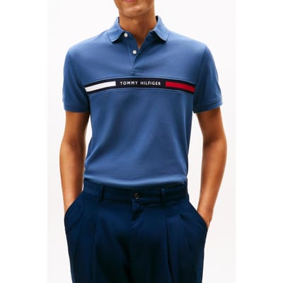 Tommy Hilfiger Hilfiger Chest Insert Polo Aegean Sea Taglia: M | T-shirt stampate Outlet | Uomo