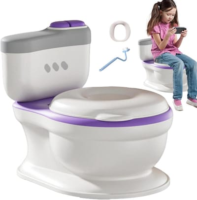 zindelijkheidstraining toilet voor kinderen, potjestraining voor kinderen - realistisch potjestoilet spatwaterdicht - potjestraining gereedschap met uitlaatknop s