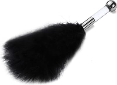 Scoby - Sensuele Kietelaar - Pluim voor Strelen en Teasing - Rollenspel Accessoire - Flirting Feather - 20 cm - Zwart