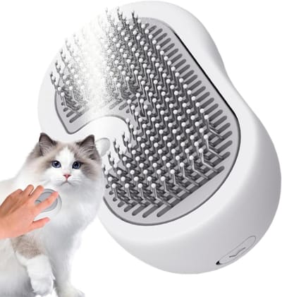 Pet Spray Comb Cat Brush | Steamy Cat Brush | Cute Pet Spray Comb for Hair Remove, Steamy Cat Tool | Professional Hair Remover with Steamer for Cats and Pets