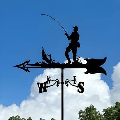 Metalen Windspinner met Dierenmotief - Smeedijzeren Tuin Decoratie voor Buiten - Ornament voor Daktuinen & Binnenplaatsen-Visser-Belle‘s product-Belle's product