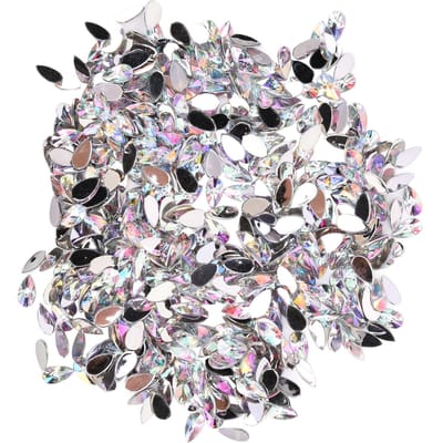 500 Pièces Strass en Forme de Goutte 8x13mm Dos Plat DIY Accessoires de Bijouterie pour Coque de Téléphone Portable gray