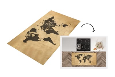 Keukenloper - Loper keuken - Wereldkaart - Papyrus - Quote - 120x60 cm - Keukenloper vinyl