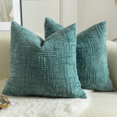 Zachte Chenille Sierkussenslopen Set van 2 - Gezellige Decoratieve Kussenhoezen 66x66 cm