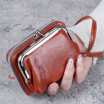 Nieuwe portemonnee dames grensoverschrijdende tas dames gesp portemonneetje rits clip tas clutch tas multi-kaart op voorraad. gray