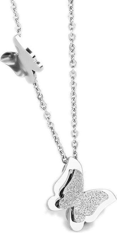Montebello Ketting Butterfly Z - 316L Staal - Vlinder - 11x15mm - 46.5cm