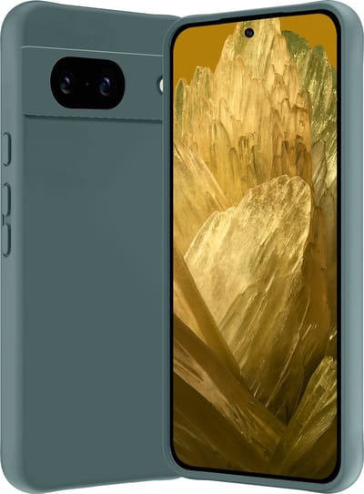 Hoes - Geschikt voor Google Pixel 8a - Sterk & Shockproof - Hoesje Cover - Siliconen Case - Donkergroen