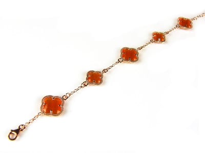 model 5 fiori armband in zilver roze verguld oranje