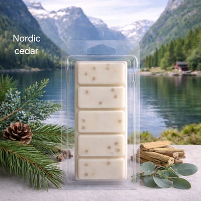 Waxmelts Nordic Cedar - Snapbar - 55 gram - Sojawas - Herfst - Handmade - Dierproefvrij - Vegan - Huisparfum - Voor in geurbrander - Waxbrander - Geur in huis - Wax melt - Geurkaars - Parfum