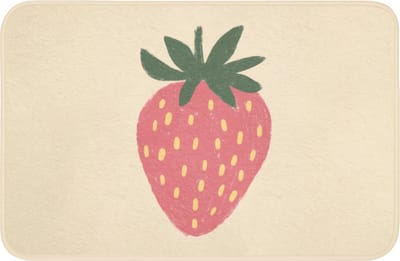 WC mat 60x40 cm - Antislip - Aardbei - Minimalistisch - Rood - Fruit - Toiletmat - Vloermat - Douchemat - Toilet tapijt - Toiletmatten